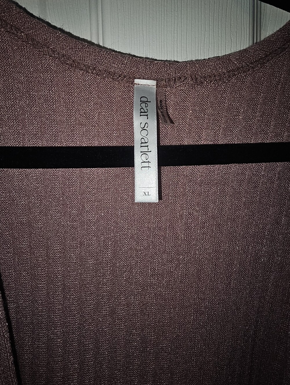 Open-Front Ribbed Cardigan Sweater - Dusty Mauve XL Dear Scarlett - Picture 2 of 4